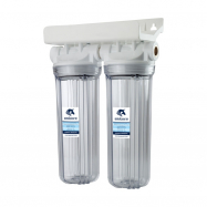 Фильтр магистральный 1/2" DUO двойной для холодной воды прозрачный 10" UNICORN (FH2P 12 DUO)